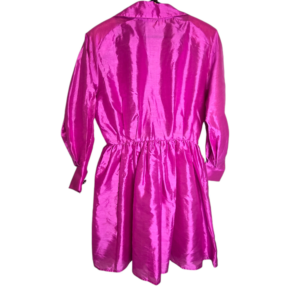 Vintage Cache Hot Pink Wrap Dress Size 10 - Picture 4 of 10